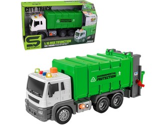 Auto popelářské na setrvačník,  se světlem a zvukem,  na baterie , 26,5 x 10 x 12 cm