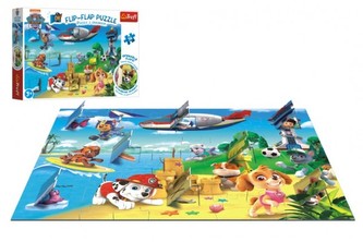 Puzzle Paw Patrol/Tlapková kontrola s otevíracími okénky 58x40cm 36ks v krabici 33x22x6cm
