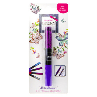 Lukky 2-v-1 řasenka a třpytky na řasy, nachová