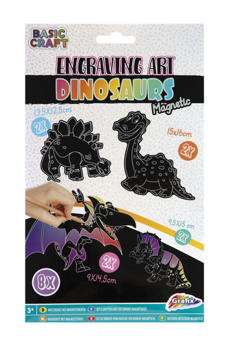 Vyškrabávací obrázek dinosauři magnetický