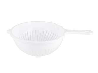 Praktyczna cedník s úchytem  21 cm capri/bílý