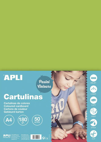 Farebný papier A4 170 g - svetlo zelený 50 ks