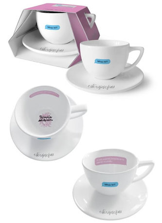 Hrnek s podšálkem Terapie sdílením – Miluju tě