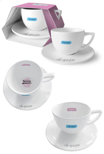 Hrnek s podšálkem Terapie sdílením – Čau, lásko