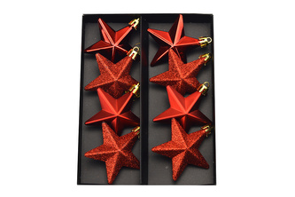 Sada vianočných ozdôb Alcamo červená, 8 ks