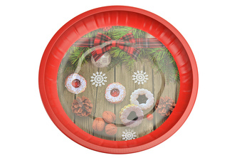Vánoční plechový talířek (26cm)