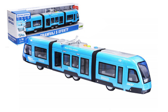 Električka s efektmi, mestská hromadná doprava 44cm, modrá