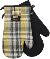 Kuchyňské bavlněné rukavice - chňapky TARTAN žlutá 100% bavlna 19x30 cm Essex