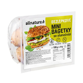 Allnature Bezlepkové mini bagetky se slunečnicí 100 g