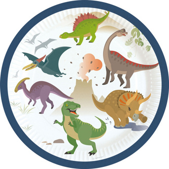 Dinosaurus papierové taniere 8 ks 18 cm