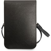 Guess PU Saffiano Triangle Logo Phone Bag černé