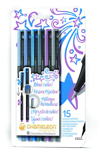 Set Chameleon Fineliner - detailní popisovače, 6ks - květinové tóny