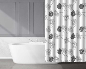Záves kúpeľňový 180x180cm dekor, PEVA dekor kvietok