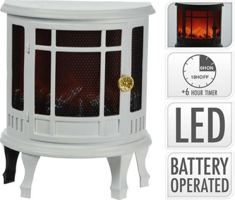 Elektrický krb s LED plameňmi 24 x 30 cm biela