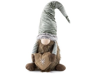 SANTA DEKORACE SEDÍCÍ SKŘÍTEK SE SRDCEM 65cm