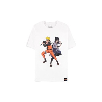 Tričko Naruto Shippuden - Naruto and Sasuke bílé XL