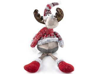 SANTA DEKORACE SEDÍCÍ MYŠ 62CM