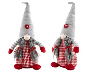 SANTA DEKORACE SKŘÍTEK SEDÍCÍ DÍVKA S COPÁKY 42CM