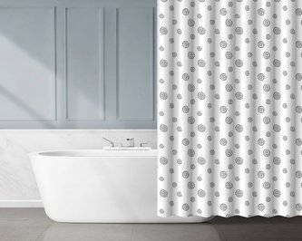 Záves kúpeľňový 180x180cm dekor, PEVA dekor šedá