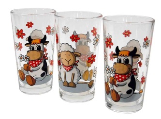 Sklenice 250ml dětský motiv 3ks