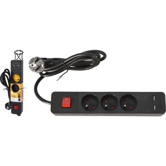 Prodlužovací kabel s vypínačem 1,4 m 3 zásuvky / 2 x USB