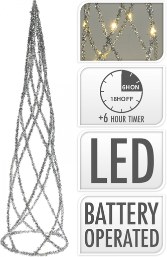 Kužel stříbrný LED 60 cm
