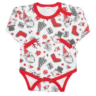 Kojenecké body s dlouhým rukávem New Baby Christmas - velikost 56 (0-3m)