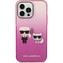 Karl Lagerfeld Gradient Karl and Choupette kryt iPhone 14 Pro Max růžový