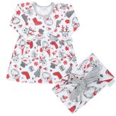 Kojenecké bavlněné šatičky s čelenkou New Baby Christmas - velikost 74 (6-9m)