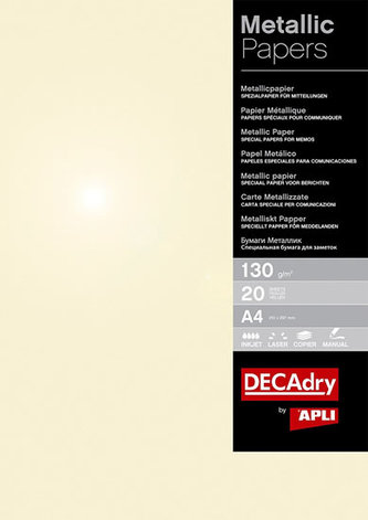 Metalický papier A4 130 g - champagne 50 ks
