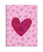 MIQUELRIUS blok Lurex srdce spirálový, A5, 70 g, 120 listů, linka, růžový