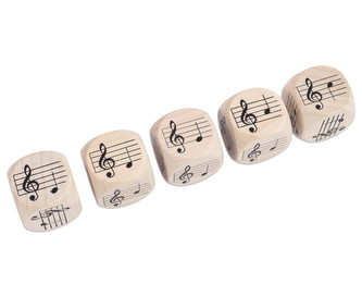 Notové dřevěné kostky 5ks