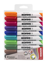 Kores K-MARKER Popisovač na biele tabule, okrúhly hrot 3 mm, mix 10 farieb