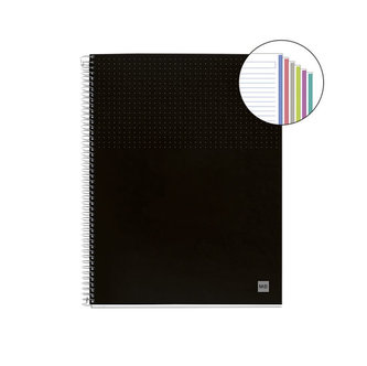 MIQUELRIUS poznámkový blok Nordic NB-6, A5, 120 listů, 90g, linkovaný, PP, transp. černý