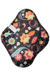 Denní vložka (PUL) - Noční květy, černý velur (kojenecký plyš)