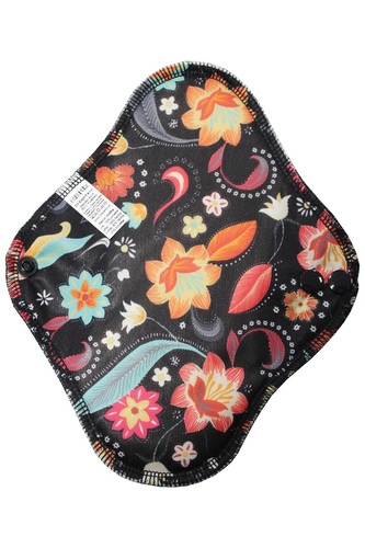 Denní vložka (PUL) - Noční květy, černý velur (kojenecký plyš)