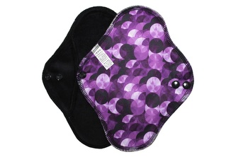 Denní vložka (PUL) - Fialové kuličky, černý velur (kojenecký plyš)