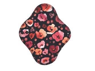 BIO Denní vložka (Bambusové froté s PUL) - Makové květy (biobavlněný úplet s GOTS)