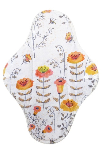 BIO Noční vložka (Bavlněné froté s PUL) - Včelí louka (biobavlněný úplet s GOTS)