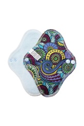 Slipová vložka (PUL) - Květinové mandaly modré, sv. modrý velur (kojenecký plyš)