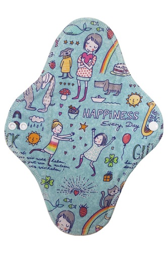 BIO Noční vložka (Bavlněné froté s PUL) - Štěstí (biobavlněný úplet s GOTS)