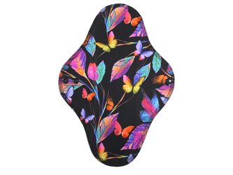 Noční vložka (Bambusové froté s PUL) - Duhoví motýlci (bavlněný úplet)