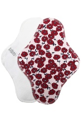 Noční vložka (Bavlněné froté s PUL) - Červené kytičky (bavlněný úplet)