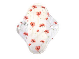 Denní vložka (PUL) - Mák ohníček, šedý velur (kojenecký plyš)