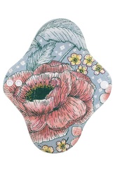 BIO Slipová vložka (Bavlněné froté s PUL) - Divoký mák (biobavlněný úplet s GOTS)