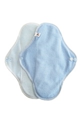 Noční vložka (Bavlněné froté s PUL) - Modrá, sv. modrý velur (kojenecký plyš)