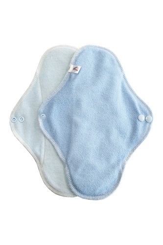 Noční vložka (Bavlněné froté s PUL) - Modrá, sv. modrý velur (kojenecký plyš)