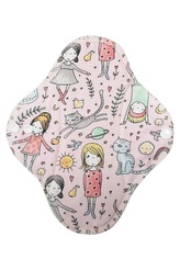 BIO Denní vložka (Bavlněné froté s PUL) - Kočičí přátelé (biobavlněný úplet s GOTS)