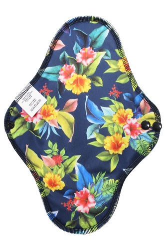 Noční vložka (PUL) - Ibišek, černý velur (kojenecký plyš)