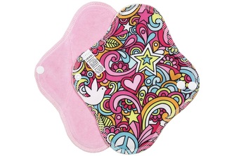 Denní vložka (PUL) - Hippie na růžové, sv. růžový velur (kojenecký plyš)